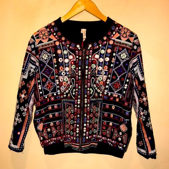 Anthropologie Jackets & Coats Raga Womens Multicolored Embroidery